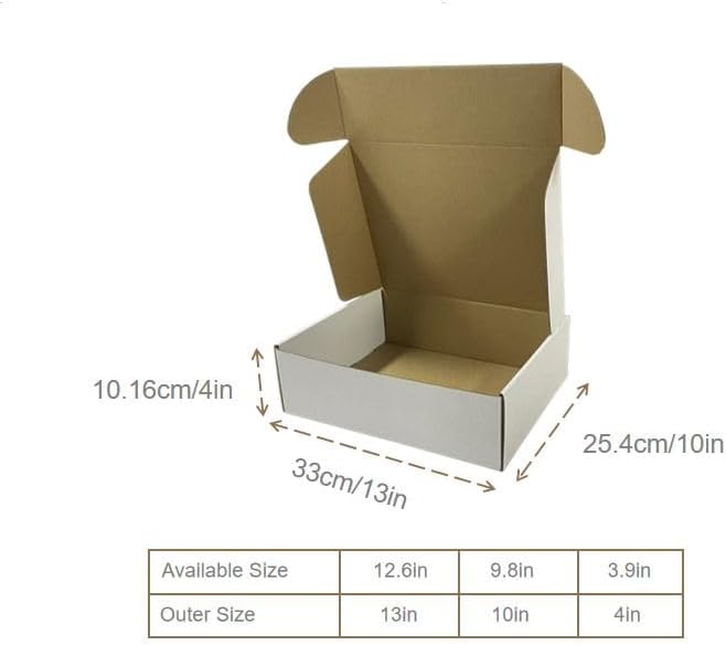 Rongyangtong13x10x4 Shipping Boxes Set of 18, White Small Corrugated Cardboard Box, Mailer Box - Image 2