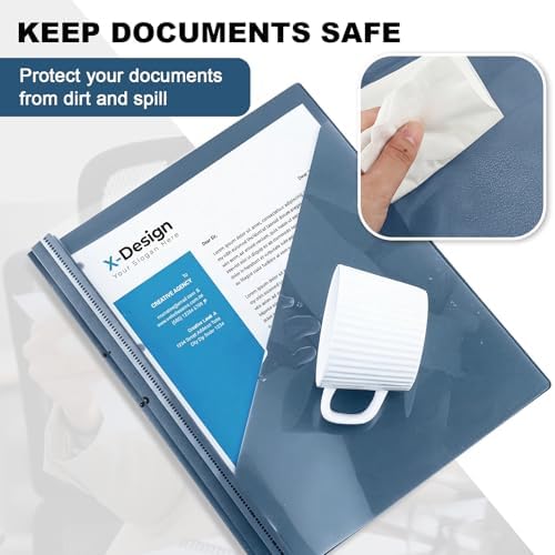 Teling 48 Pcs Report Covers with 3 Prongs for 8.5'' x 11'' Paper(Grey Blue) - Image 4