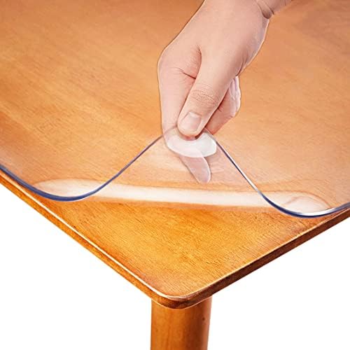 Clear Plastic Table Top Protector for Dining Room Table Thick Waterproof PVC Vinyl Table Cover Desk Pad Transparent PVC Home Office Hardwood Floor Chair Protector Mat 40x78 or Trim for 76" by Bobetter