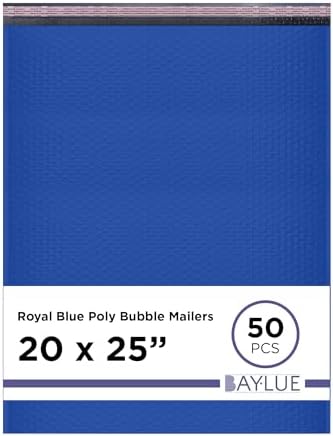 Royal Blue Bubble Mailers 20x24, Poly Padded Envelopes #10, 50 Pack by BAYLUE