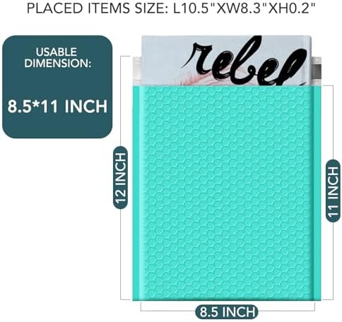 Metronic Bubble Mailer 8.5x12 Inch 25 Pack Padded Envelopes Teal Bulk #2 - Image 2