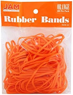 JAM PAPER Complete Desk Kit - Orange - Stapler, Tape Dispenser, Journal, Le Pens, Rubber Bands, Paper Clips & Binder Clips - 7/Pack - Image 5