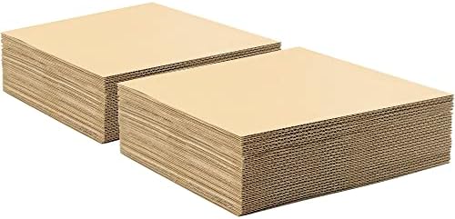 Golden State Art 50 Pack 8x10 Corrugated Cardboard Sheets 1/8" Flat Inserts by GoldenStateArt