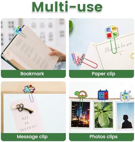 Paper Clips, 24pcs Math PaperClips Medium Colored Binder Clips Assorted Book Mark for Paperwork Office School and Personal Use - Image 5