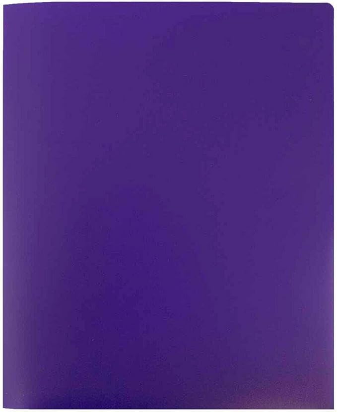 JAM PAPER Heavy Duty Plastic 2 Pocket Extra Tough School Folders - Purple - Bulk 48/Pack - Image 4