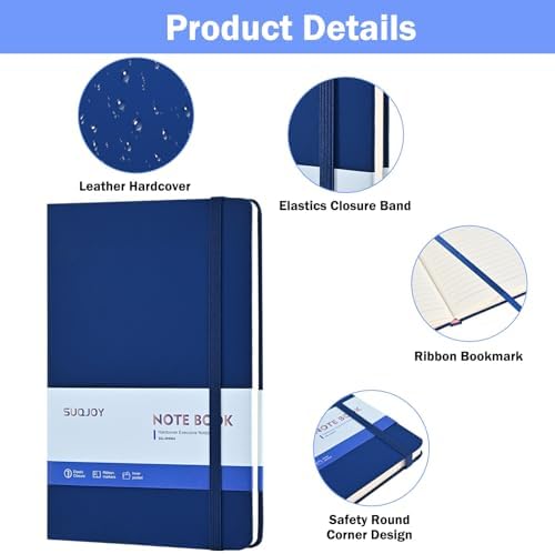 Lined Journal Notebooks, 4 Pack 160 Pages, 5.5x 8.2-Inch Journals for Women Men, Hardcover Notebook with 100 gsm Thick Paper, A5 Size College Ruled Notebook for Writing/Travel/Work (Assorted Color-4 Pack) - Image 3