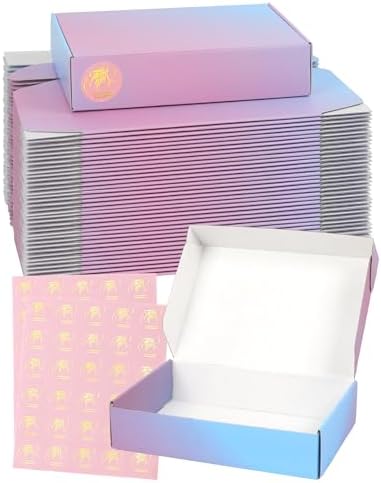 Pack of 45-9x6x2 Inch Shipping Boxes for Small Business, Purple Cardboard Corrugated Mailer Boxes for Shipping Packaging Craft Gift Giving Products by TryDrem