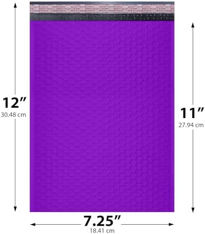 Purple Bubble Mailers 7.25x12 Self Seal Poly Padded Envelopes #1, 200 Pack - Image 2