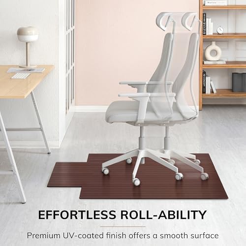 Anji Mountain 52" x 44" Bamboo Office Chair Mat for Carpet & Hardwood Floor - Image 5