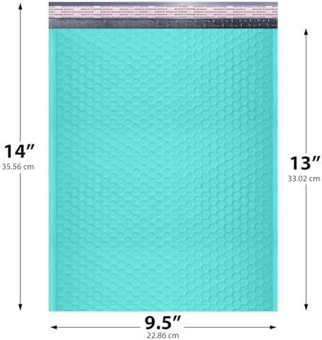 Teal Bubble Mailers 10x13, Self Seal Poly Padded Envelopes, 200 Pack Bulk - Image 2