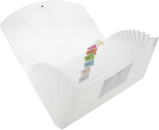 JAM PAPER Accordion Folders - 13 Pocket Plastic Expanding File - Check Size - 5 x 10 1/2 - Clear - 2/Pack - Image 2