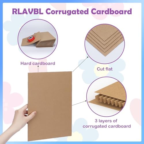 RLAVBL 50 Pack 8.5x11 Corrugated Cardboard Sheets, Flat Cardboard Inserts for Shipping, Mailing, Packing, DIY Crafts - Image 3