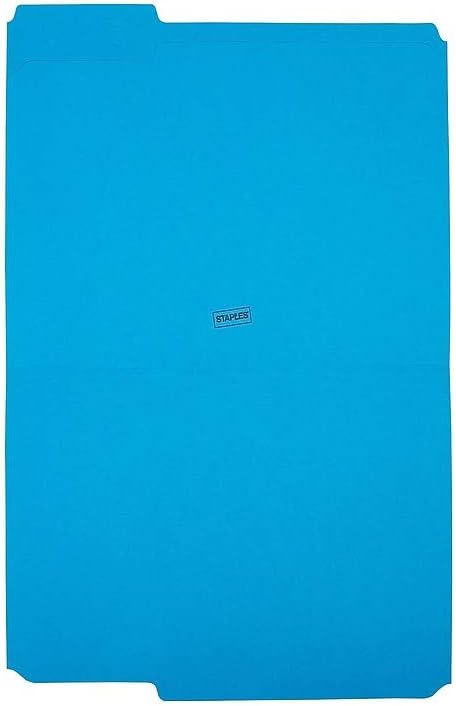 Staples Reinforced Colored File Folders, Letter Size, 3‑Tab Design, Blue, Heavy‑Duty Construction, 100/Box - Image 4