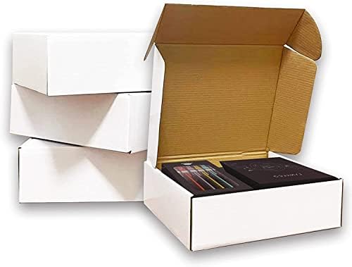 SNOGSWOG 28 Pack 10x8x3 inches Shipping Boxes, White Corrugated Cardboard Box Literature Mailer by SNOGSWOG