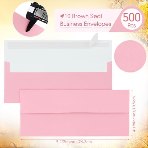 Jutom #10 Letter Size Kraft Envelopes, Pink, 500 Pcs - Image 2