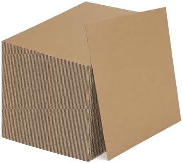 Calenzana 5x7 Corrugated Cardboard Sheets Set of 100, Flat Card Boards Inserts for Crafts, Packing, Shipping, Moving, Mailing by Calenzana