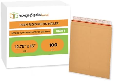 PSBM 100 PCS 12.75 x 15 Inch Kraft Rigid Photo Mailers, Cardboard Shipping Envelopes, Mailers for Shipping Photos, CDs, Documents, Catalogue, Or any Flat Object - Image 2