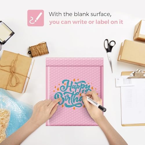 Fuxury Bubble Mailer Bulk 8.5x12 250Pack Light Pink#2 Poly Padded Envelopes - Image 5