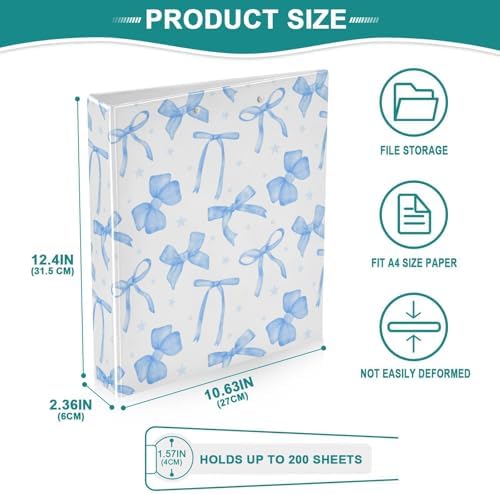3 Ring Binder 1.5 Inch Clipboards Binders with Interior Pockets Round Ring Binder for Office Supplies and School - Image 4