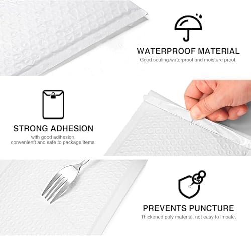 Metronic 1000 Pack Bubble Mailer 6x10 Inch White,Usable Size 6x9" Waterproof Padded Envelopes,Self-Seal Modern Bubble Mailers Cushioning for Shipping,Jewelry Makeup Supplies, Packaging Bulk - Image 4
