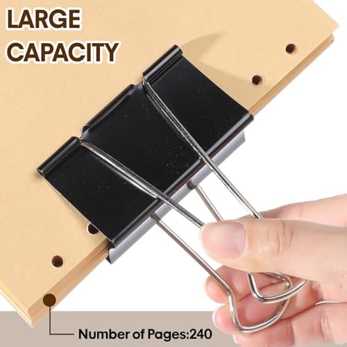 Jetec 96 Pack 3 Inch Extra Large Binder Clips Black Jumbo Binder Clips Heavy Duty Paper Clamps Metal Clip Bulk for Home Kitchen Office School Art Supplies - Image 3