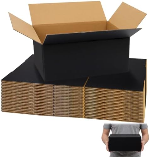 11x6x6 Black Shipping Boxes, 30 Pack Large Mailer & Packaging Boxes for Small Business, Heavy Duty Corrugated Cardboard, Perfect for Mailing & Shipping by FORBFAN-US