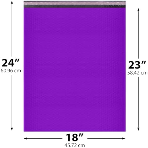 Purple Bubble Mailers 18x23, Poly Padded Envelopes #9, 50 Pack Bulk - Image 2