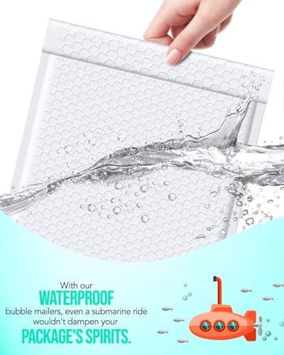 GSSUSA White Bubble Mailers 10.5x16" 500 Pack Padded Envelopes Self Seal - Image 5