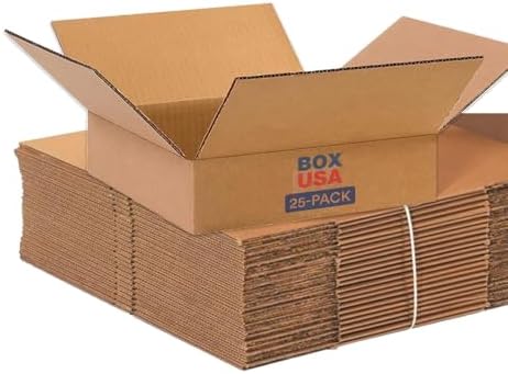 BOX USA Shipping Boxes Flat 16"L x 16"W x 6"H, 25-Pack | Corrugated Cardboard Box for Packing, Moving and Storage by BOXUSA