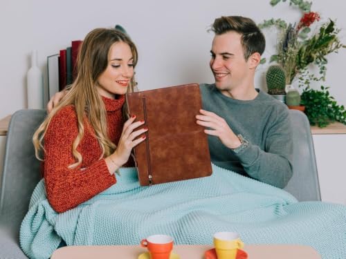 AZXCG Personalized Leather Portfolio,Free Engraved Name,Padfolio for Women Organizer with Zippered, A4 Notepad Holder, Portfolio with Handle,Business Portfolio with A4 Writing Pad,Gift for Men&Women - Image 7