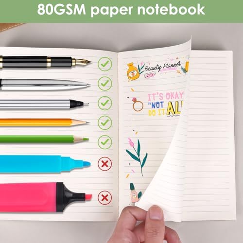 LABUK 48 Pack Lined Kraft Notebooks, A5 Journals Bulk, 8.3x5.5 Notebook Bulk for Traveler Journal, Students Gift School Office Supplies (30 Sheets/60 Pages) - Image 4