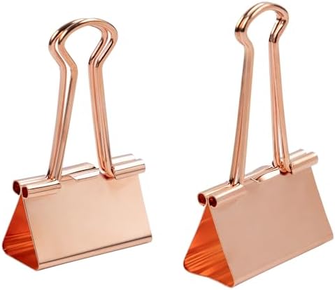JAM PAPER Colorful Binder Clips Assortment - Medium & Large Size - Rose Gold Binderclips - 27 Clips/Pack - Image 2