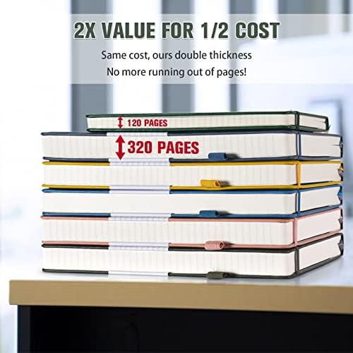 5 Pack College Ruled Notebook Bulk, A5, 312 Numbered Page Thick Journal Set - Image 2