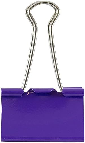 JAM PAPER Colorful Binder Clips - Large - 1 1/2 Inch (41 mm) - Purple Binderclips - 12/Pack - Image 5