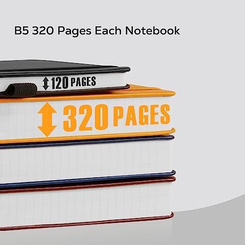 FOCUS DAY Journal Notebooks College Ruled, Thick Notebook Journal with 100GSM Paper, B5 Large Lined Notebook Journal for Women & Men, 7.1'' X 10'', 320 Pages, Black Leather Notebook - Image 3