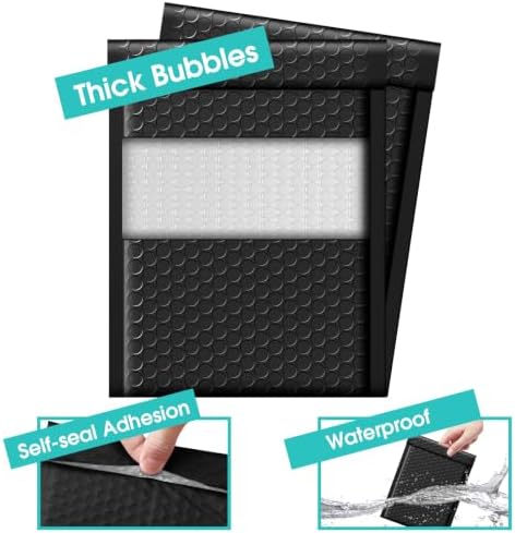 Fuxury Bubble Mailers Bulk 6x10“ 600 Pack Black Padded Envelopes - Image 4