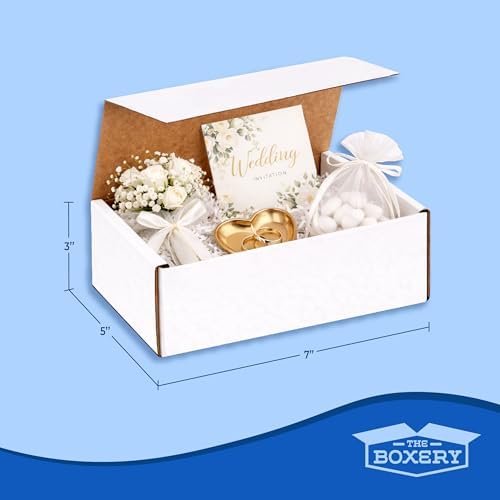 The Boxery Corrugated Mailers White Tuck Shipping Boxes (7x5x3) - Image 3