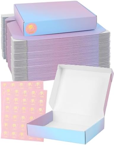 10x8x2 Shipping Boxes 40 Pack, Purple Gradient Mailer Packaging Box, Corrugated Cardboard Boxes for Gift Small Business Literature by TryDrem