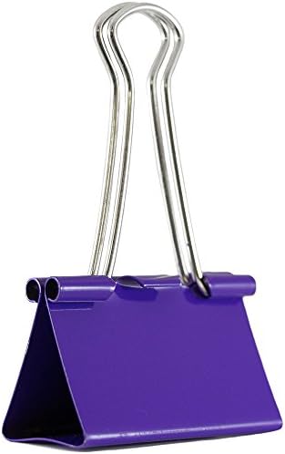 JAM PAPER Colorful Binder Clips - Large - 1 1/2 Inch (41 mm) - Purple Binderclips - 12/Pack - Image 3