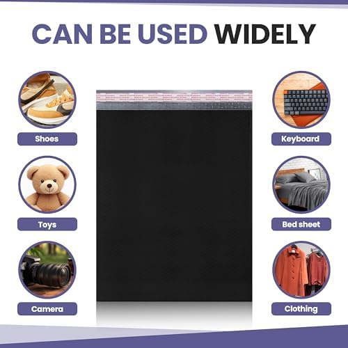 Black Bubble Mailers 14.25x20, Self Seal Poly Padded Envelopes #7, 15 Pack - Image 3