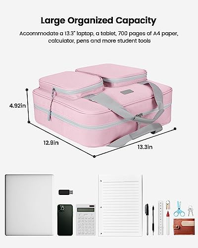 Zipper Binder 3 Inch 3 Ring with Shoulder Strap Multi-Pocket,Tough - Image 5