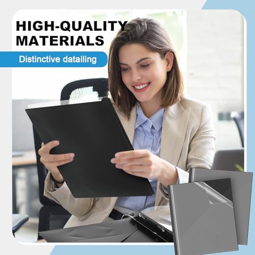 Teling 72 Pcs Report Covers with 3 Prongs for 8.5'' x 11'' Paper(Black) - Image 4