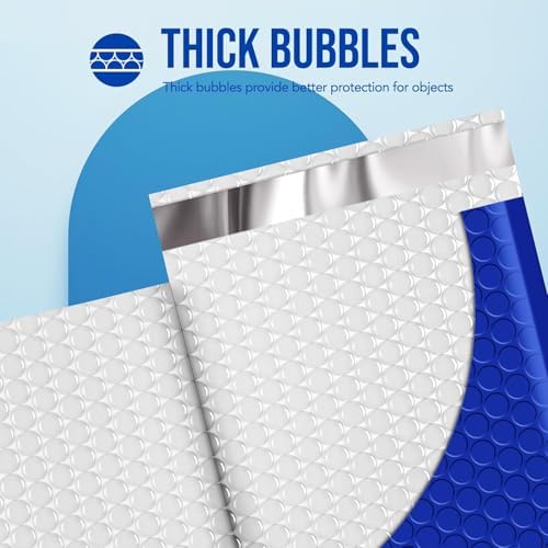 Fuxury Bubble Mailers Bulk 8.5x12" 250 Pack Royal Blue Padded Envelopes - Image 3