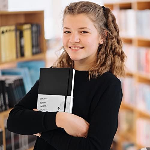 12 Pack A5 Journal Notebooks College Ruled Notebook Classic Leather Hardcover Lined Journals for Writing Office School Home Business, 8.3 x 5.5 inch, 100GSM Thick Paper, 160 Pages (Black, 12 Pack) - Image 7