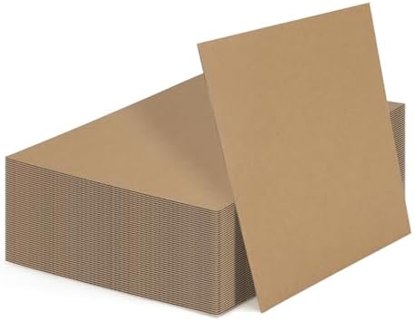 Calenzana 8x10 Corrugated Cardboard Sheets Set of 50, Flat Card Boards Inserts for Crafts, Packing, Shipping, Moving, Mailing by Calenzana
