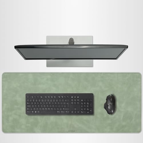 Full Grain Leather Desk Pad, Mint Green, XL (35.4 x 15.7 inch) by DAREhue