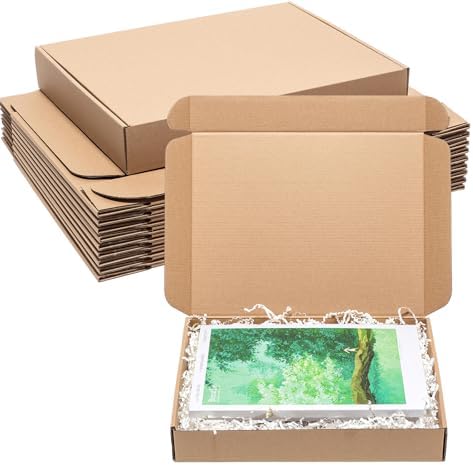 Wowxyz Shipping Boxes 12x9x2 Inches 25 Pack Corrugated Cardboard Brown Box by Wowxyz
