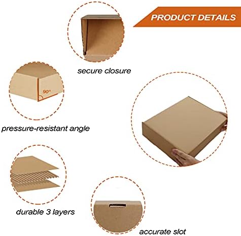PHAREGE 20 Pack 12x9x3 inch Cardboard Shipping Boxes, Brown Mailing Box - Image 3
