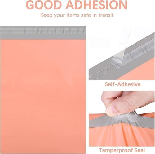 Metronic Poly Mailers 12X15.5 500Pack, Strong Adhesive Shipping Envelopes for Clothing, Waterproof Shipping Bags for Small Businesses, Flexible Mailers Poly Bags, Packages Bags Peach Pink - Image 3