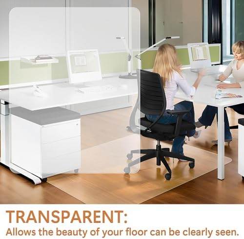 Office Chair Mat, 46"x 60" Vinyl Desk Chair Mat Clear Floor Protector Mat for Hardwood Floor/Rolling Chair Office & Home, Easy Glide and Flat Without Curling - Image 6